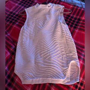 Nike White Textured Tank Top